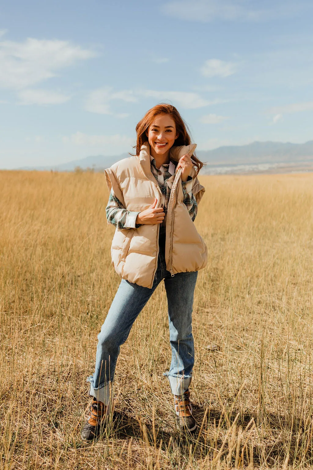 Alexa Puffer Vest-Cream