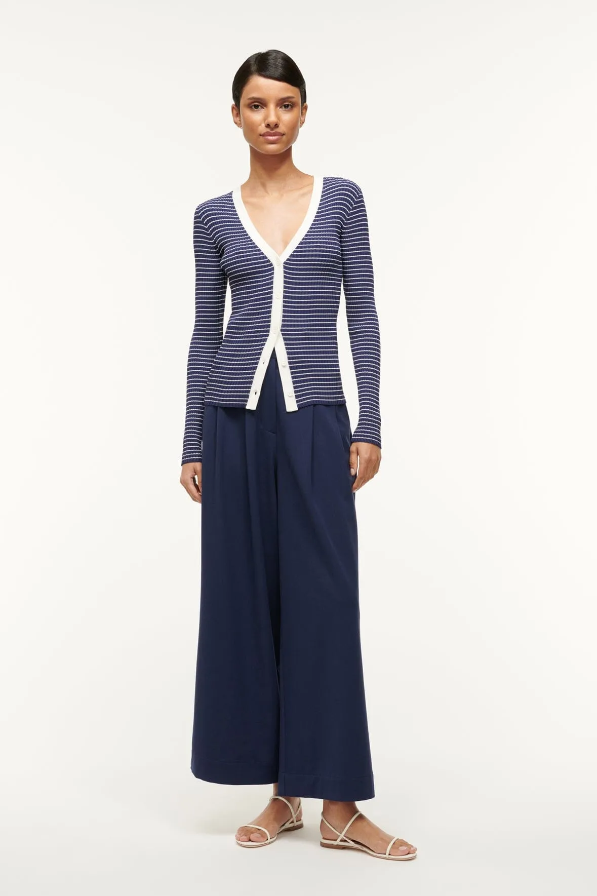 CARGO SWEATER | NAVY MICRO STRIPE