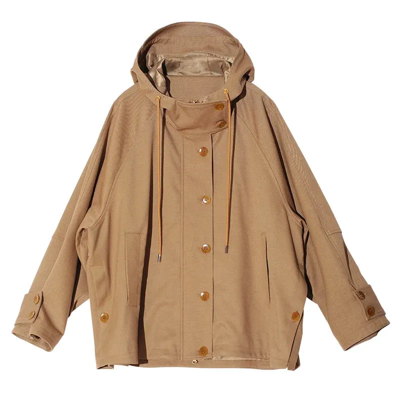 Elegant Hooded Trench Coat