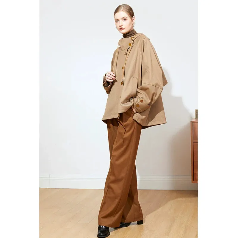 Elegant Hooded Trench Coat