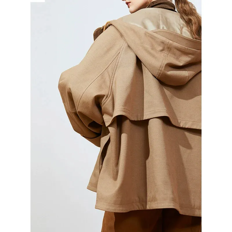Elegant Hooded Trench Coat