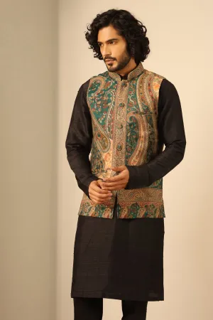 Fine Wool Silk Kashmiri Nehru Jacket for Men | Made To Order