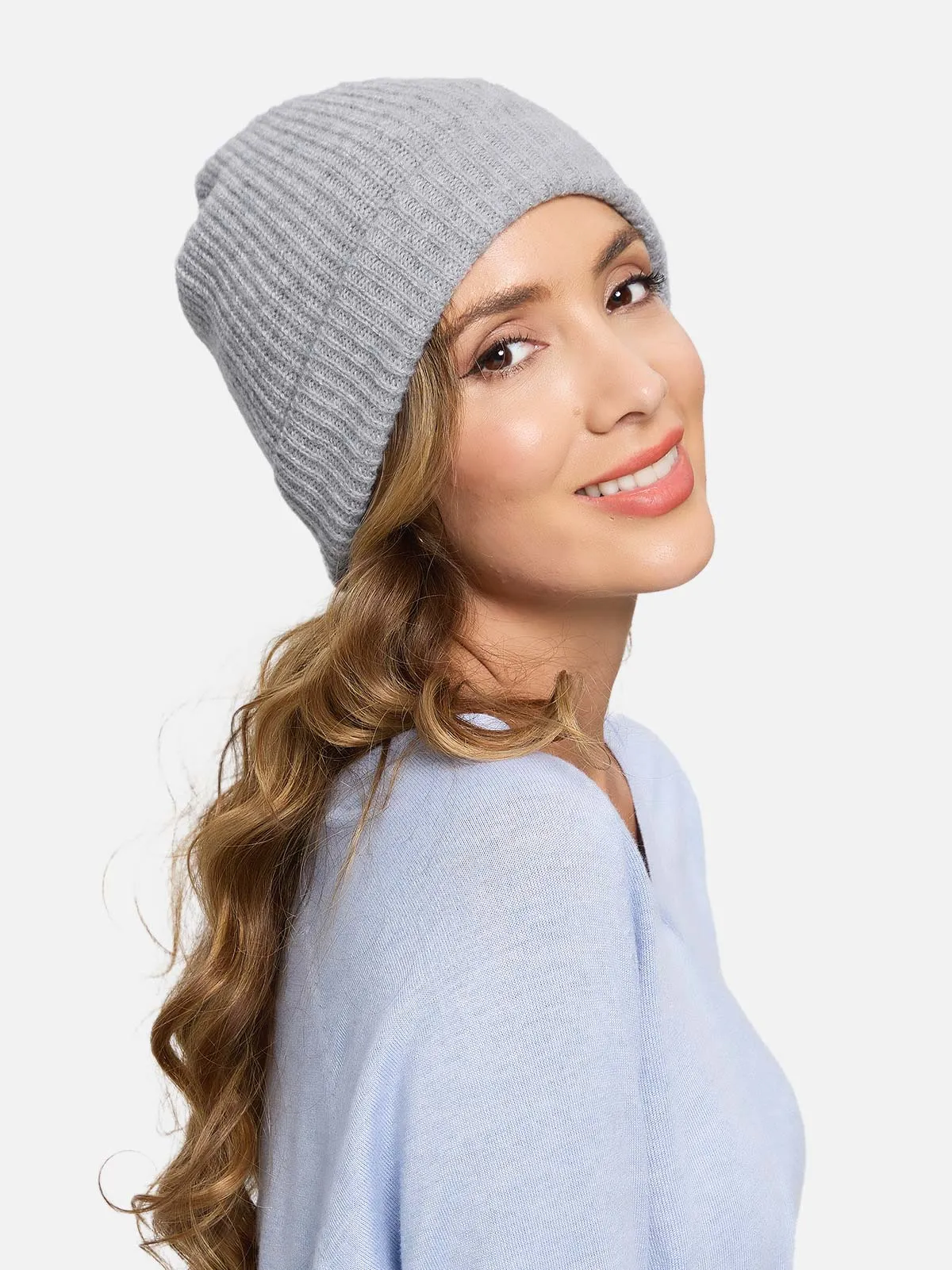 Gray Cashmere Beanie