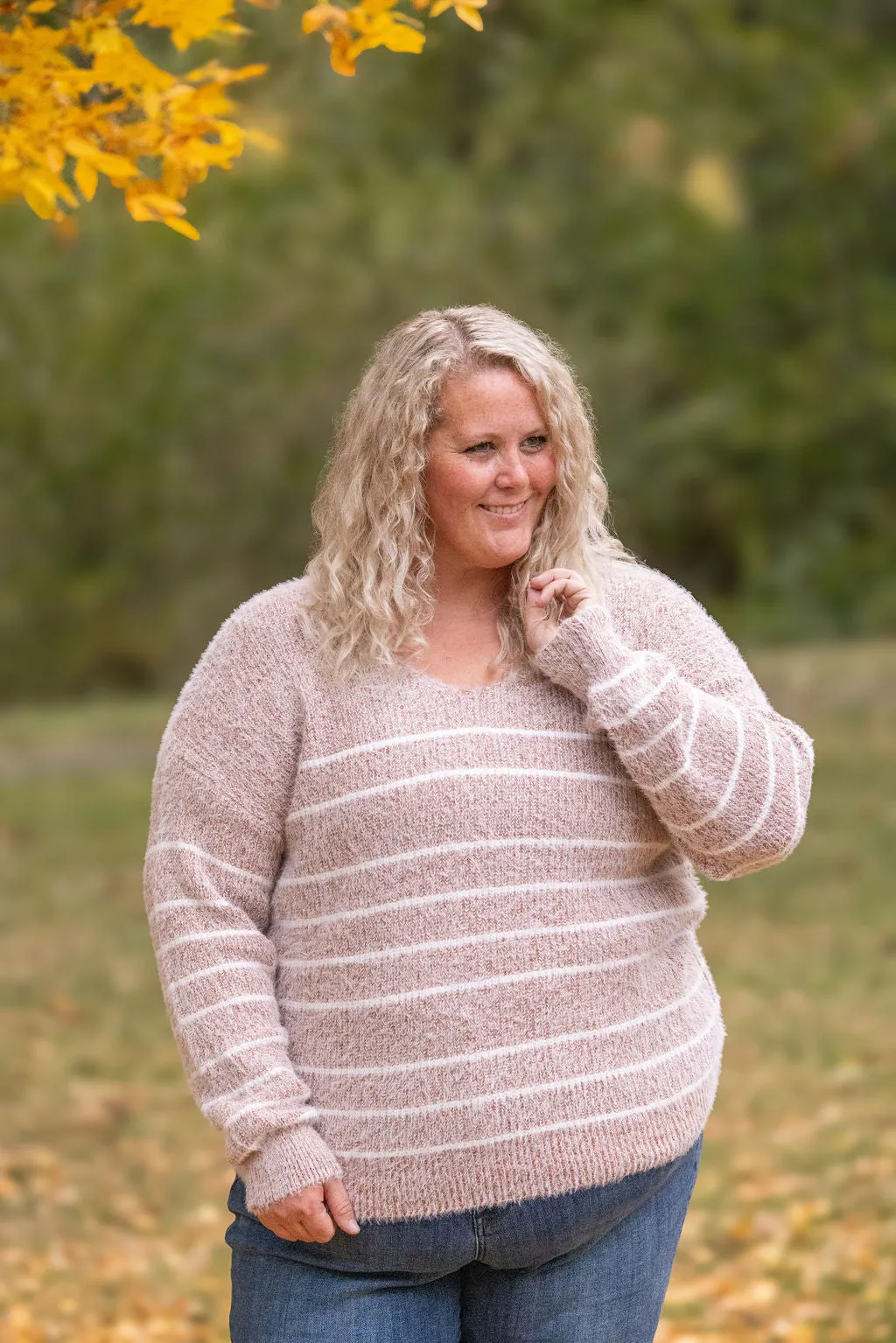 IN STOCK Cozy Striped Sweater - Rust