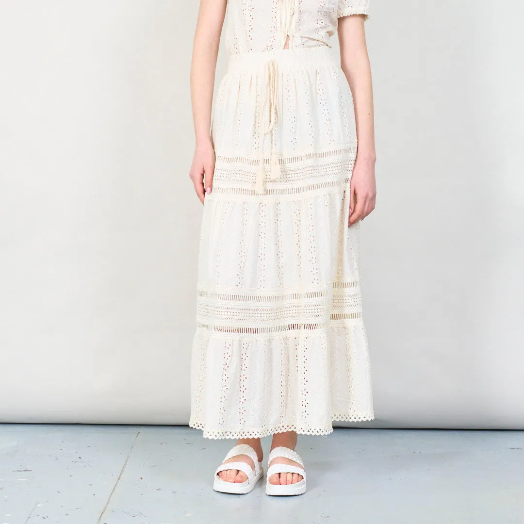 Lace embroidered two-piece set with boho style wholesale
