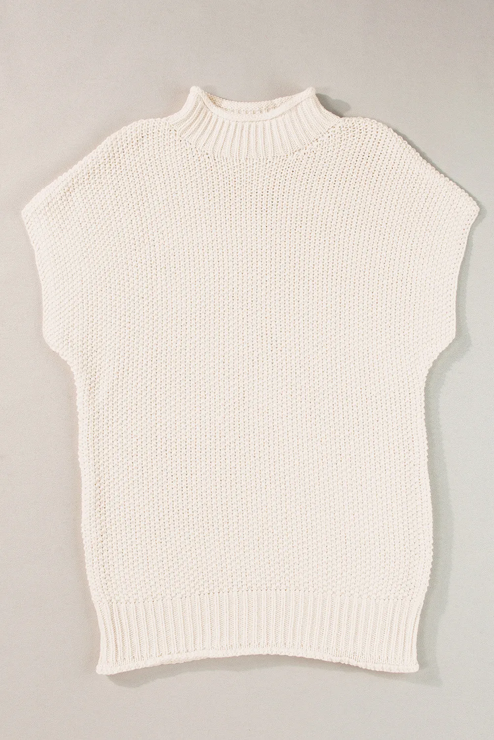 Mock Neck Short Sleeve Sweater