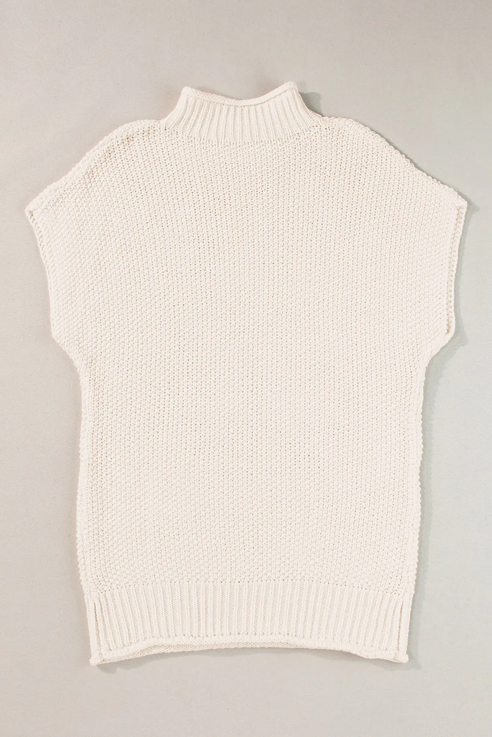 Mock Neck Short Sleeve Sweater
