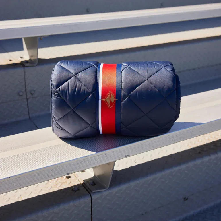 NEW BLANKET- Pretty Rugged- Puffer Blanket- Navy
