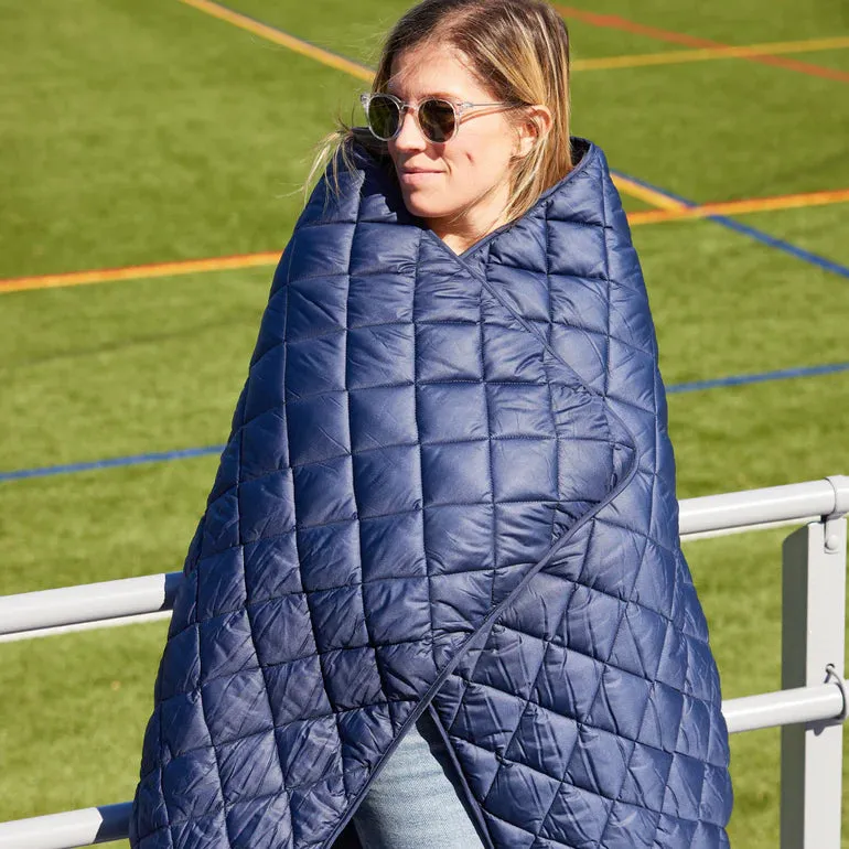NEW BLANKET- Pretty Rugged- Puffer Blanket- Navy