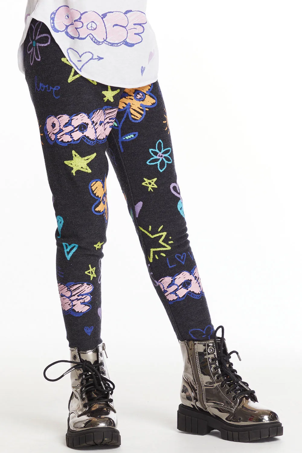 Peace & Love Girls Cozy Knit Classic Legging