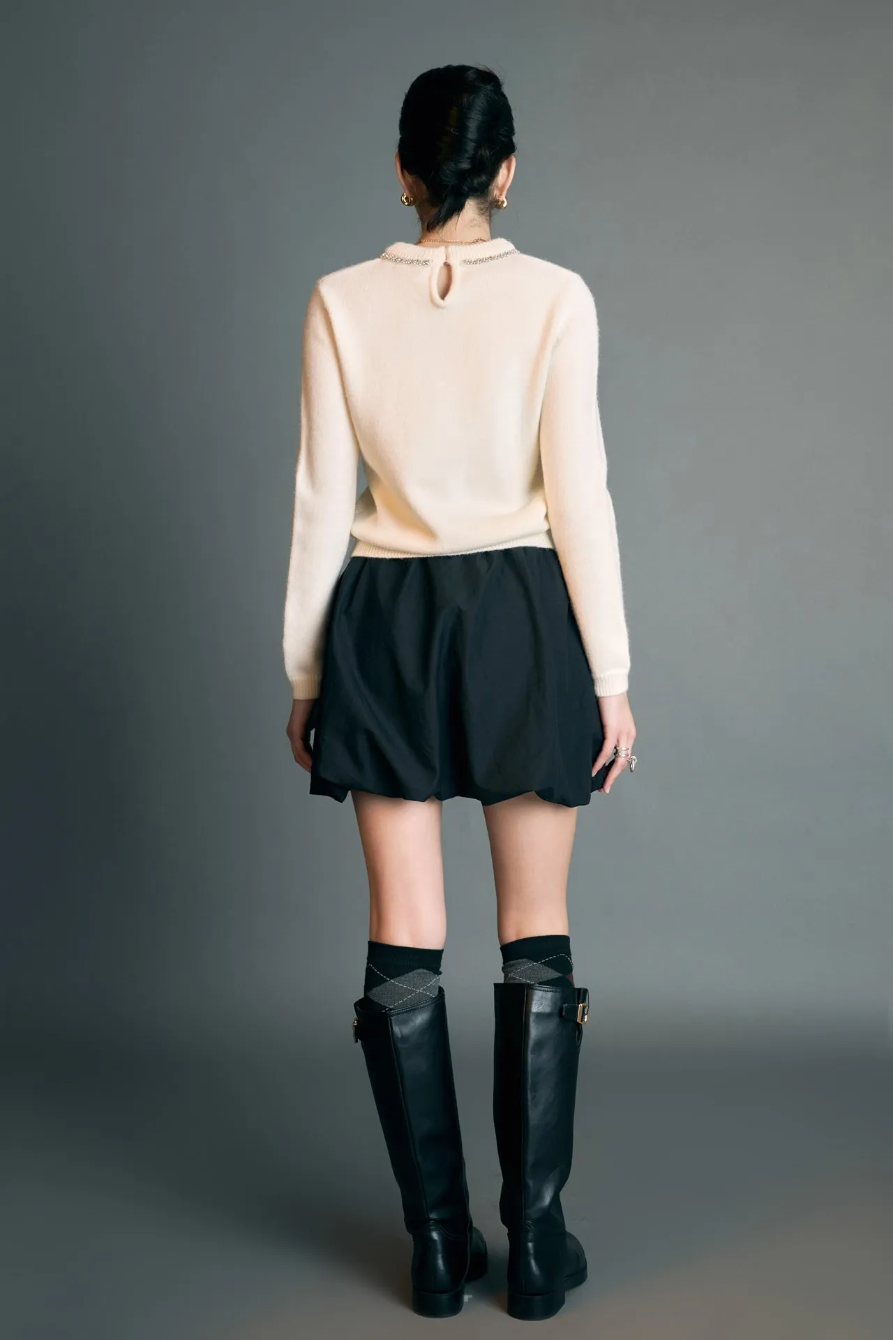 Rhinestone Bow Knit